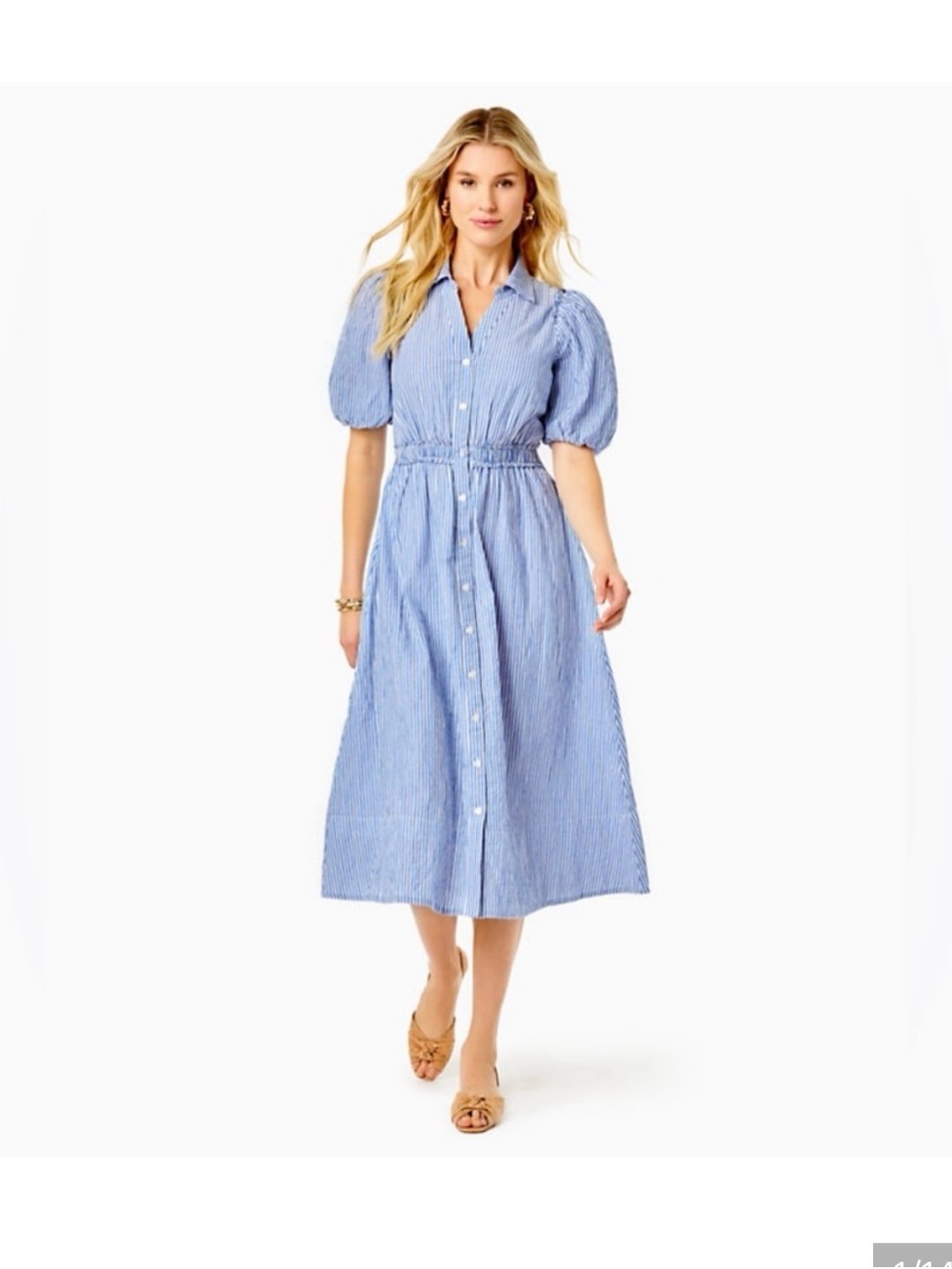 Lilly Pulitzer Tassie Midi Dress Oxford Stripe Coastal
Blue size 10